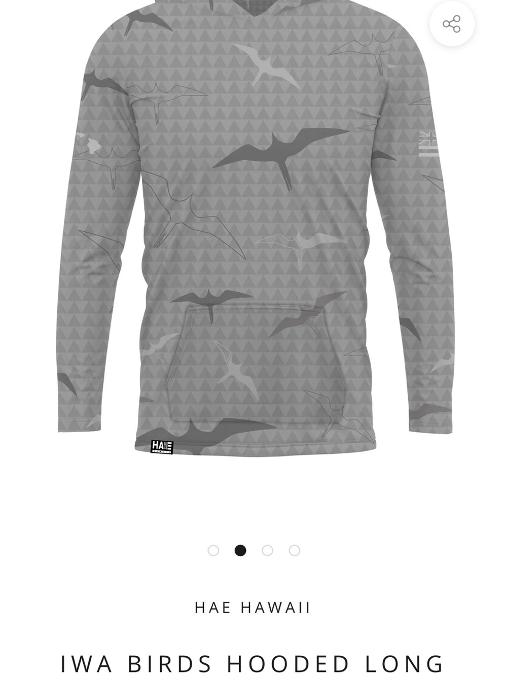 Iwa Birds Hooded Long Sleeve Shirt - Gray